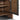 Four Hands Kiran Nightstand in Amber Oak & Dark Green Lacquered Linen