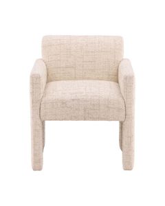 Billie Cream Upholstered Tweed Dining Arm Chair