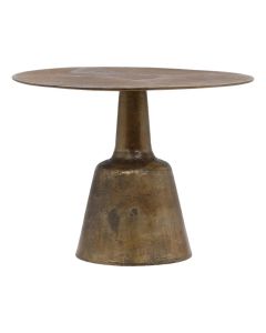 Vintage Antique Brass Round Pedestal Dining Table