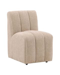 Fabric Upholstered Camel Armless Dining Chair