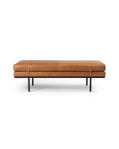 Harris Cognac Leather Accent Bench by Four Hands