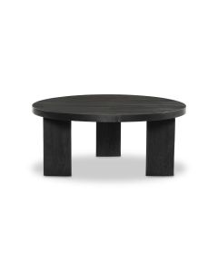 Mesa Ebony Round Wood Coffee Table by Four Hands