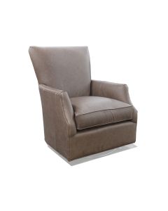 0527-CSLB Brown Leather Swivel Chair Liverpool Saddle by McCreary Modern