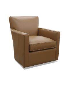 1536-CSL Whiskey Leather Swivel Chair by McCreary Modern