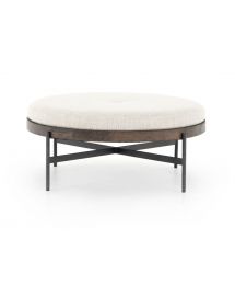 Edwyn Large Round Upholstered Ottoman by Four Hands