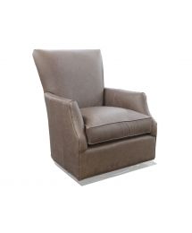 0527-CSLB Brown Leather Swivel Chair Liverpool Saddle by McCreary Modern