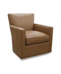 1536-CSL Whiskey Leather Swivel Chair by McCreary Modern