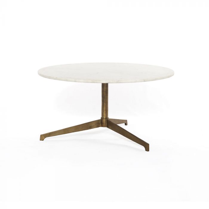 Four hands round coffee store table with iron